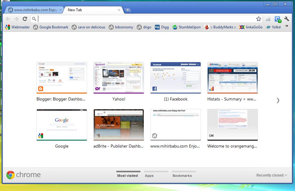 Google Chrome 12.0.734.0 Canary